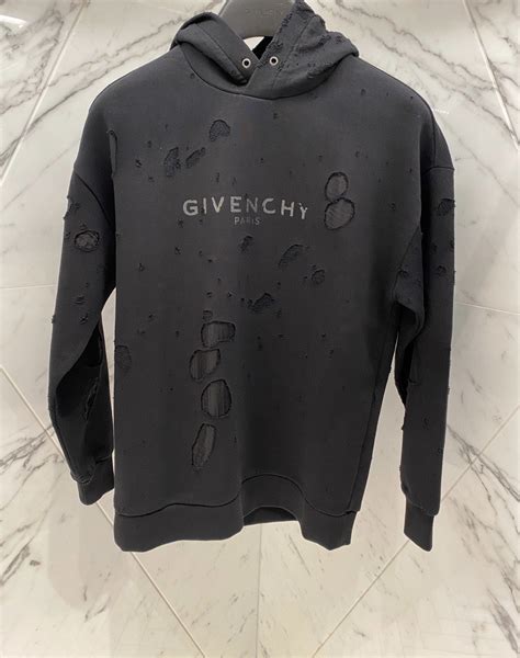 givenchy black hoodies|givenchy destroyed hoodie.